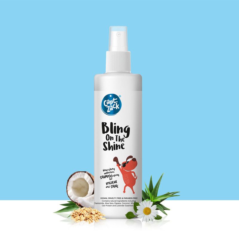 Captain Zack Bling on the Shine Waterless Shampoo Conditioning Artificial Fragrance Conditioning Artificial Fragrance Free Dog Shampoo  (250 ml)