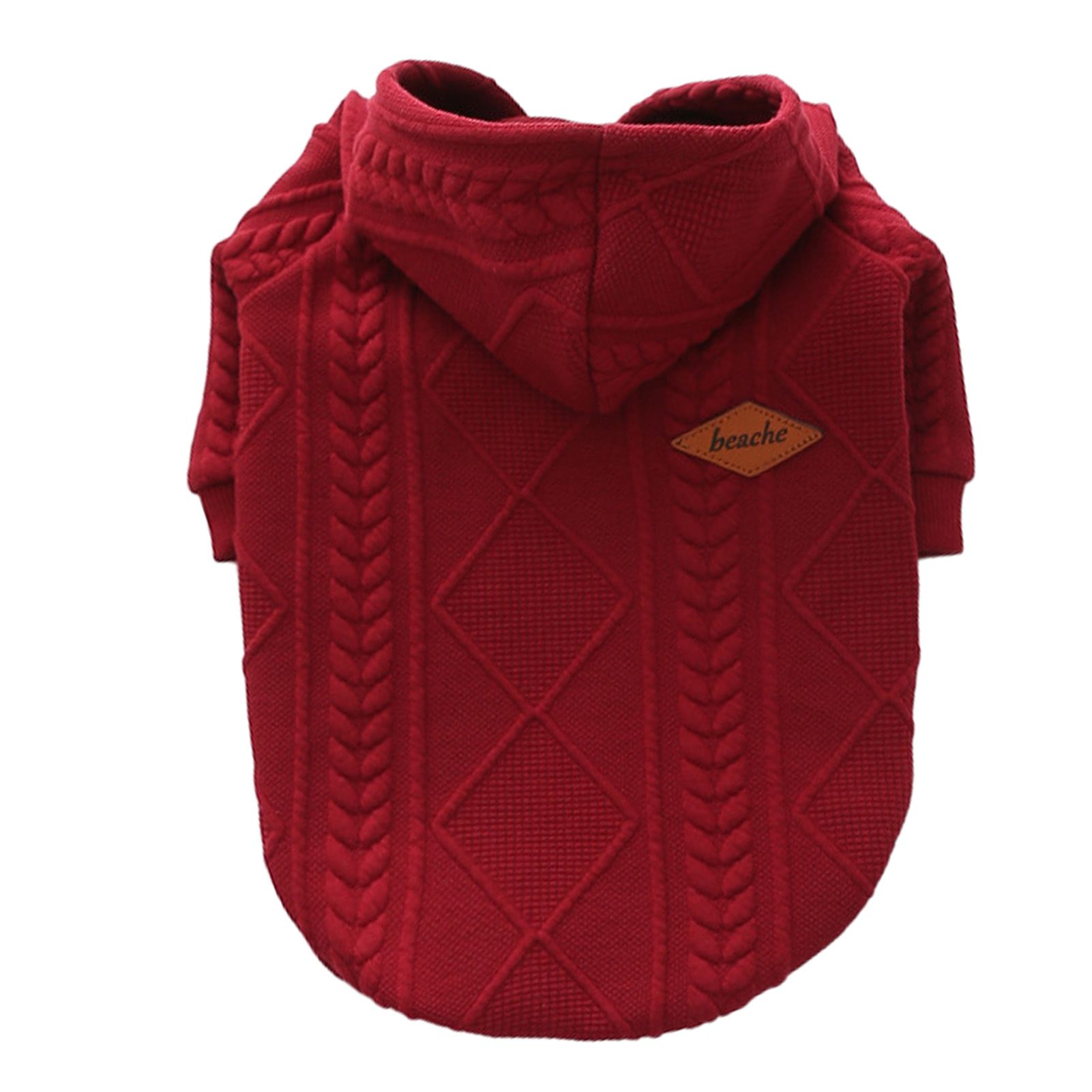 Pet Hoodie Grids Texture Cute Pet Puppy Knitted Coat Costume