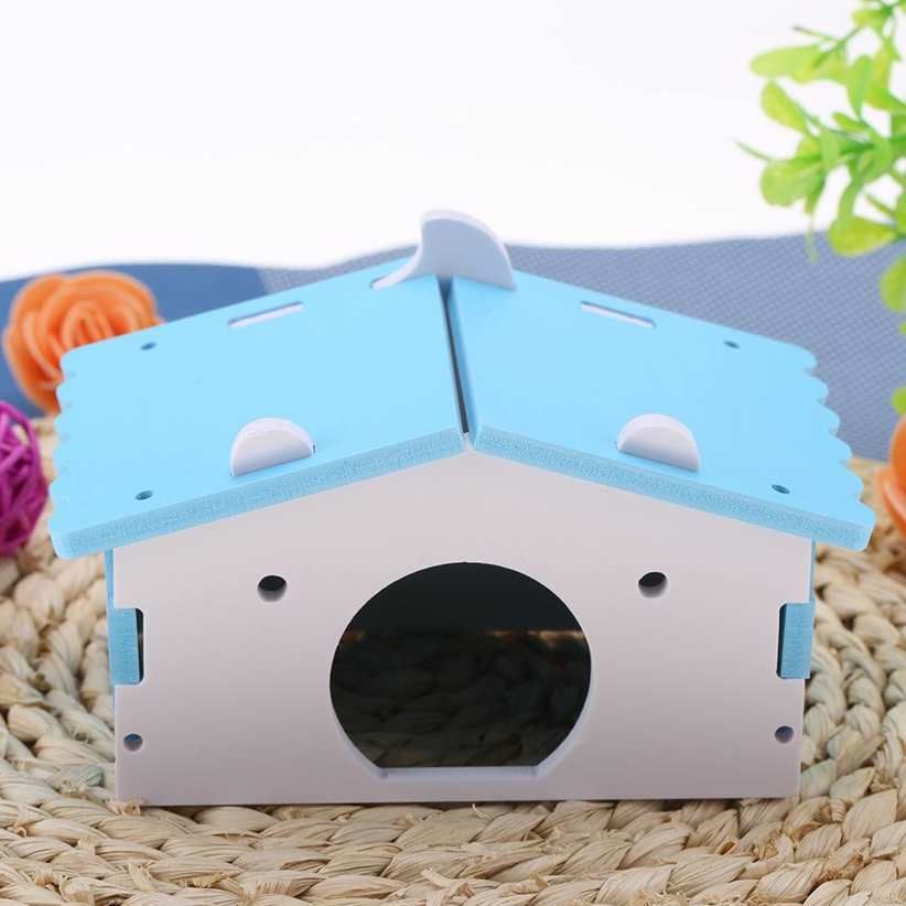 Pet Hamster House Guinea Pig Nest Cave Hedgehog DIY Cabin Bed Small Animal Cage