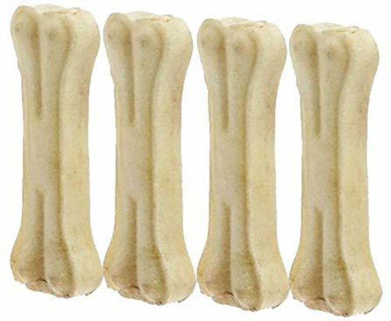 Viradiya Enterprise 5 Inch 550gm White Digestible Rawhide Pressed Bone For Dogs Chicken, Mutton Dog Chew  (550 g, Pack of 1)