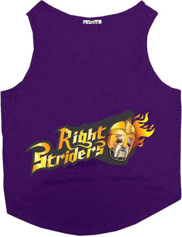 RUSE T-shirt for Dog  ("Kolkata Right Striders" Printed Tank Dog Jersey/Purple/XL)