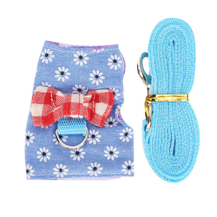 Pet Harness Small Animal Leash Set Breathable Chest Strap Traction Rope for Bunny Hamster Guinea Pig