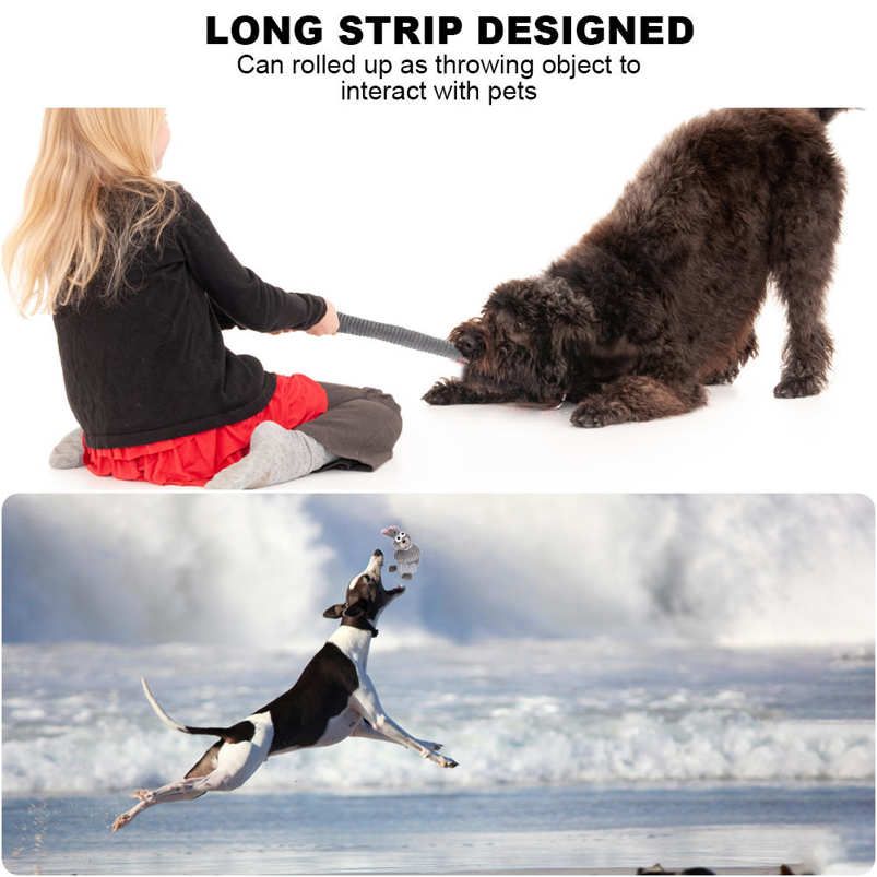 Pet Cleaning Tooth Toy Durable Plush Long Strip Animals Shape Molar Biting Sounding Playing Interactive for Dogs