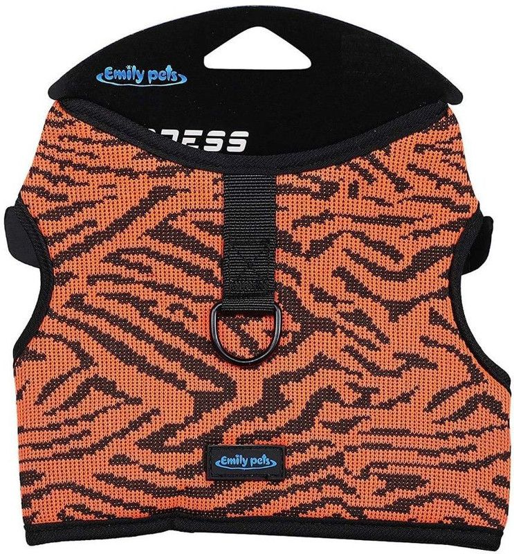 Emily Pets Dog Adjustable Soft Vest Dog Harness for Puppy Dog Safety Harness  (Medium, Orange)
