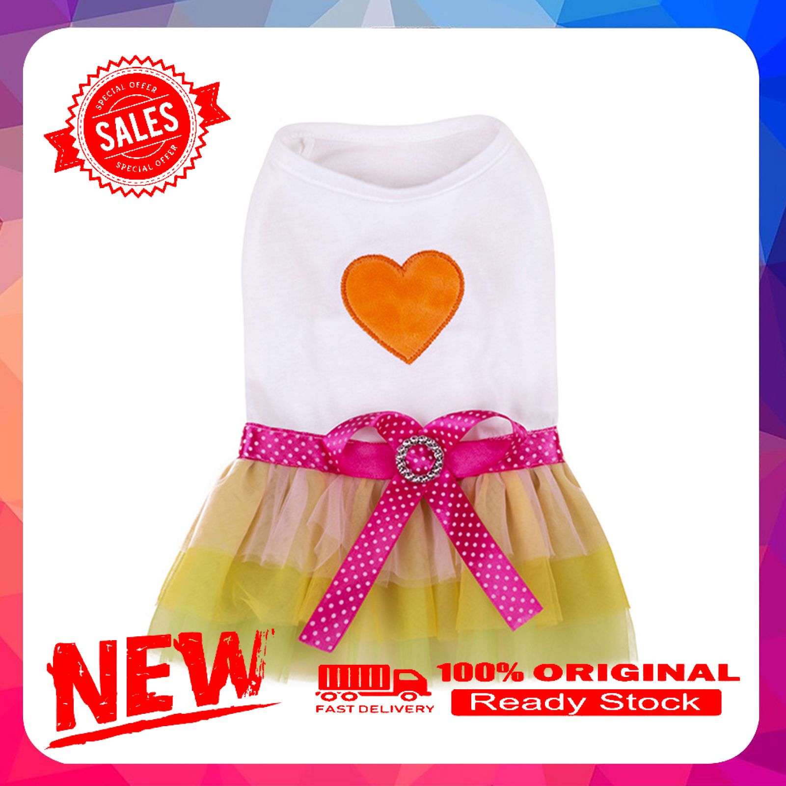 Pet Skirt Embroidery Pattern Dress-up 3 Colors Pet Dogs Tulle Princess Dress for Summer