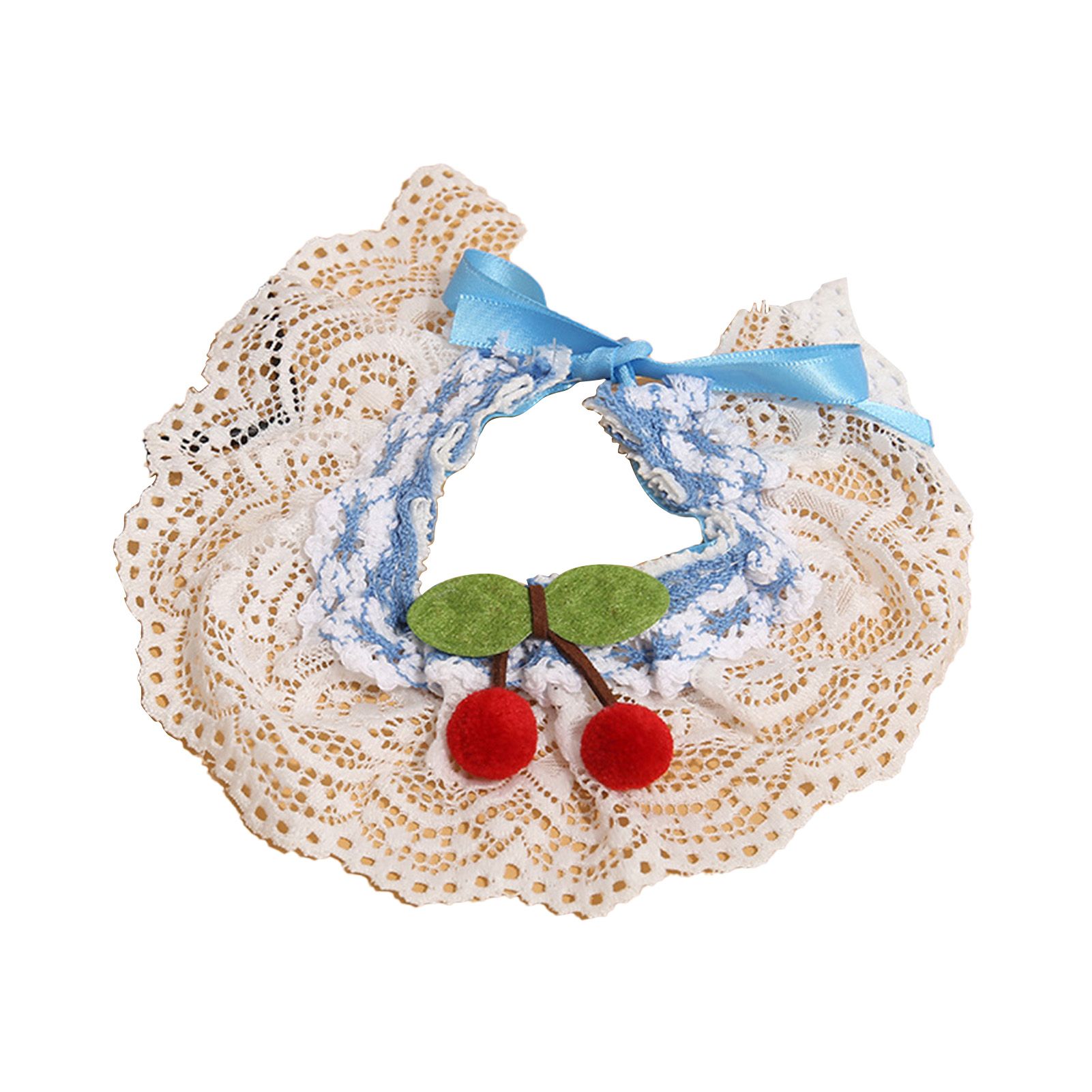 Dog Scarf Cherry Decor Cat Dog Collar Lace Bibs