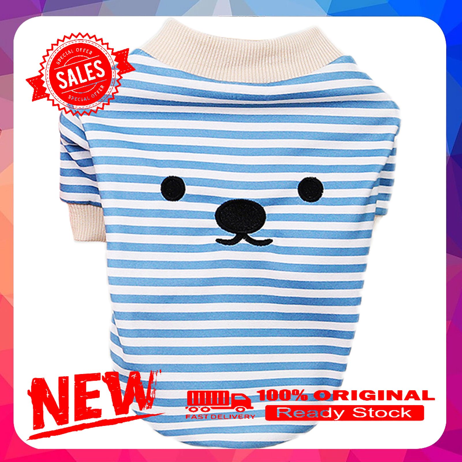 Pet Clothes Stripes Pattern Dress-up Good Elasticity Fashion Pet Dogs Sweatshirt for Winter