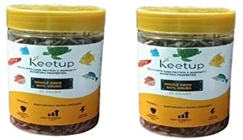 BOGGOS Keetup Fish Whole Dried BSFL Grubs 0.15 kg (2x0.07 kg) Dry Adult Fish Food
