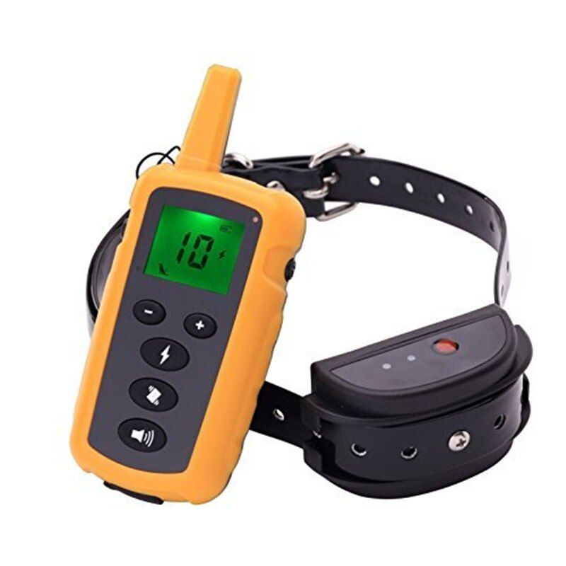Electric  Training Collar Pet Remote Control Waterproof Rechargeable with LCD Display for All Size Bark-stop Collars 800m jl998 yellow sale