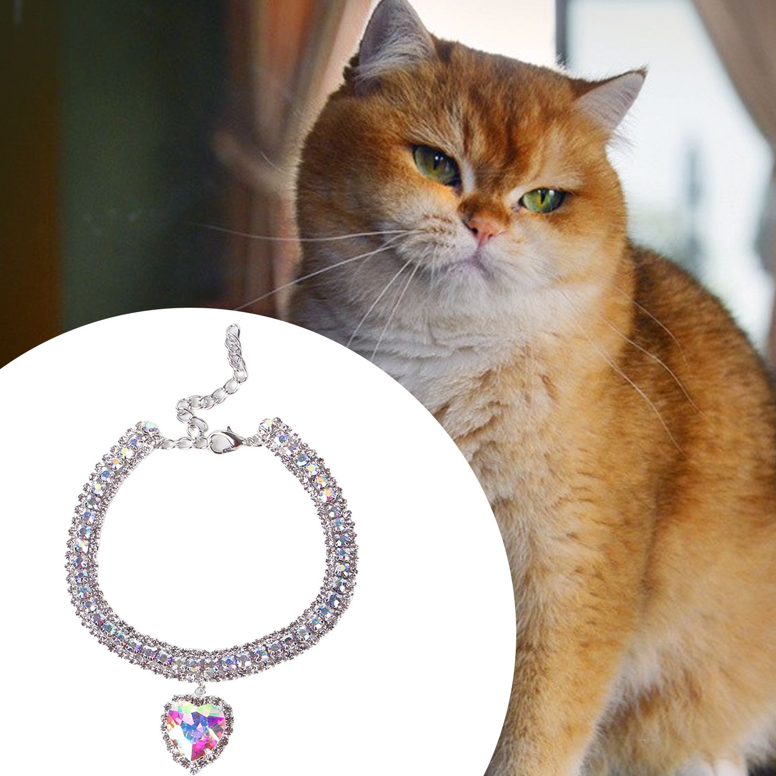 Vist Fox Pet Jewelry Collar Adjustable Adorable Sparkling Pet Necklace