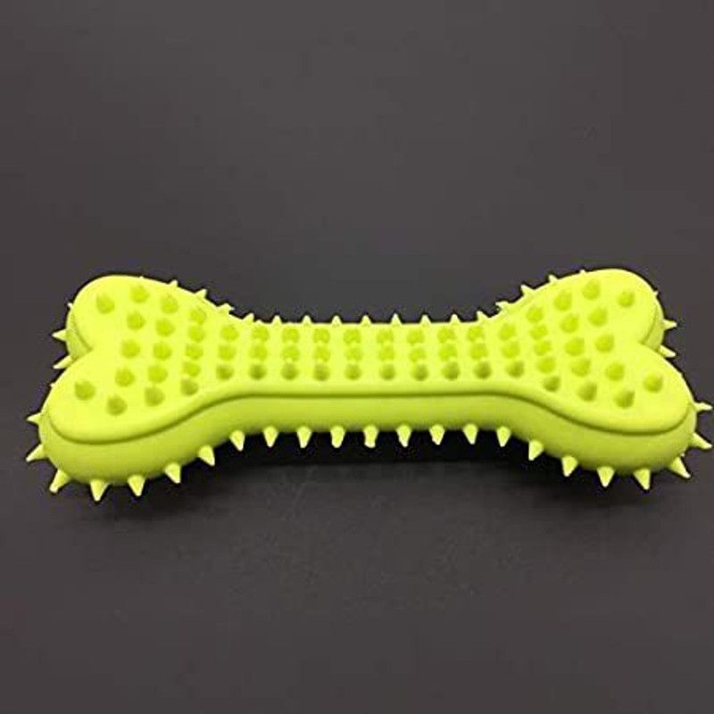 Rvpaws Dental Squeaky Spike Dotted Grind Bite Chewable Stick Bone Toy Rubber Chew Toy For Dog