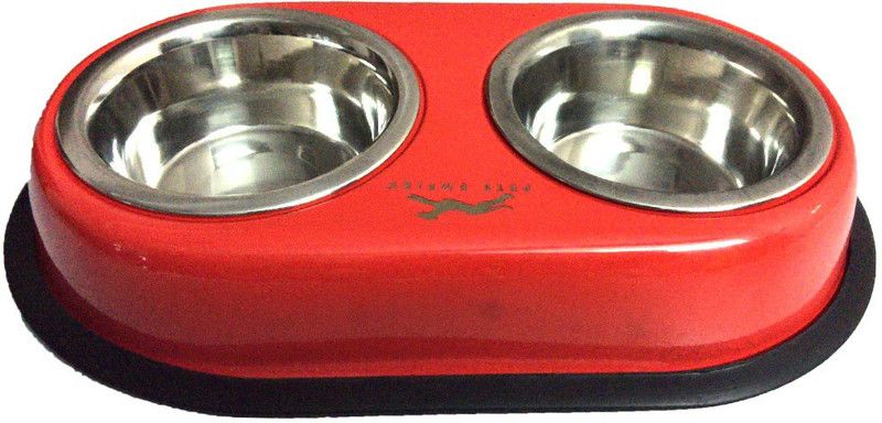 PAW ZONE Round Stainless Steel Pet Bowl  (900 ml Steel)