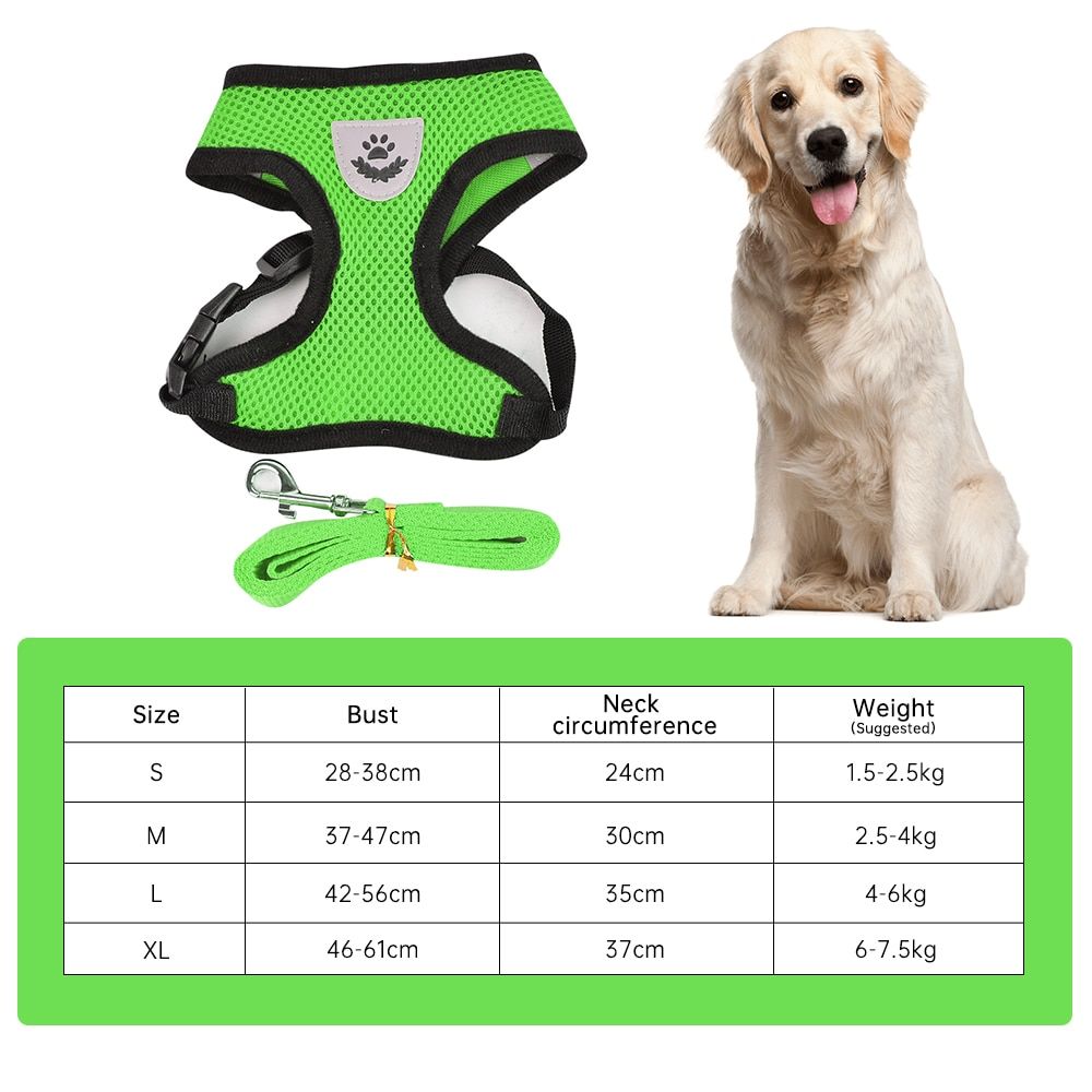 Adjustable   Vest ng Lead Leash For Small Medium   Collar No Pull Reflective Mesh Pet Supplies
