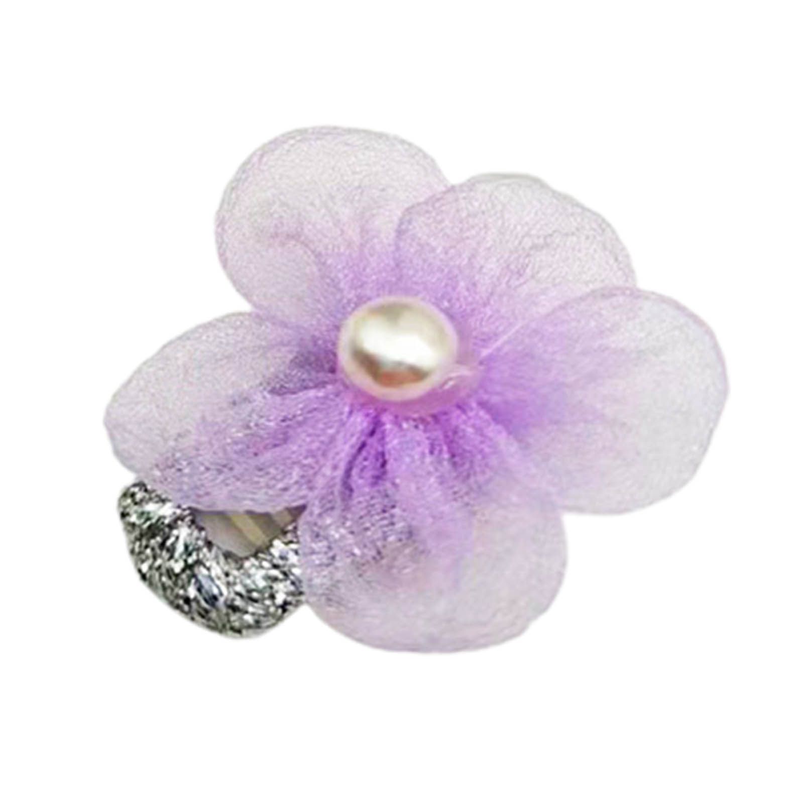 Pet Hair Barrettes Vibrant Color Beautiful Pet Organza Hair Clips