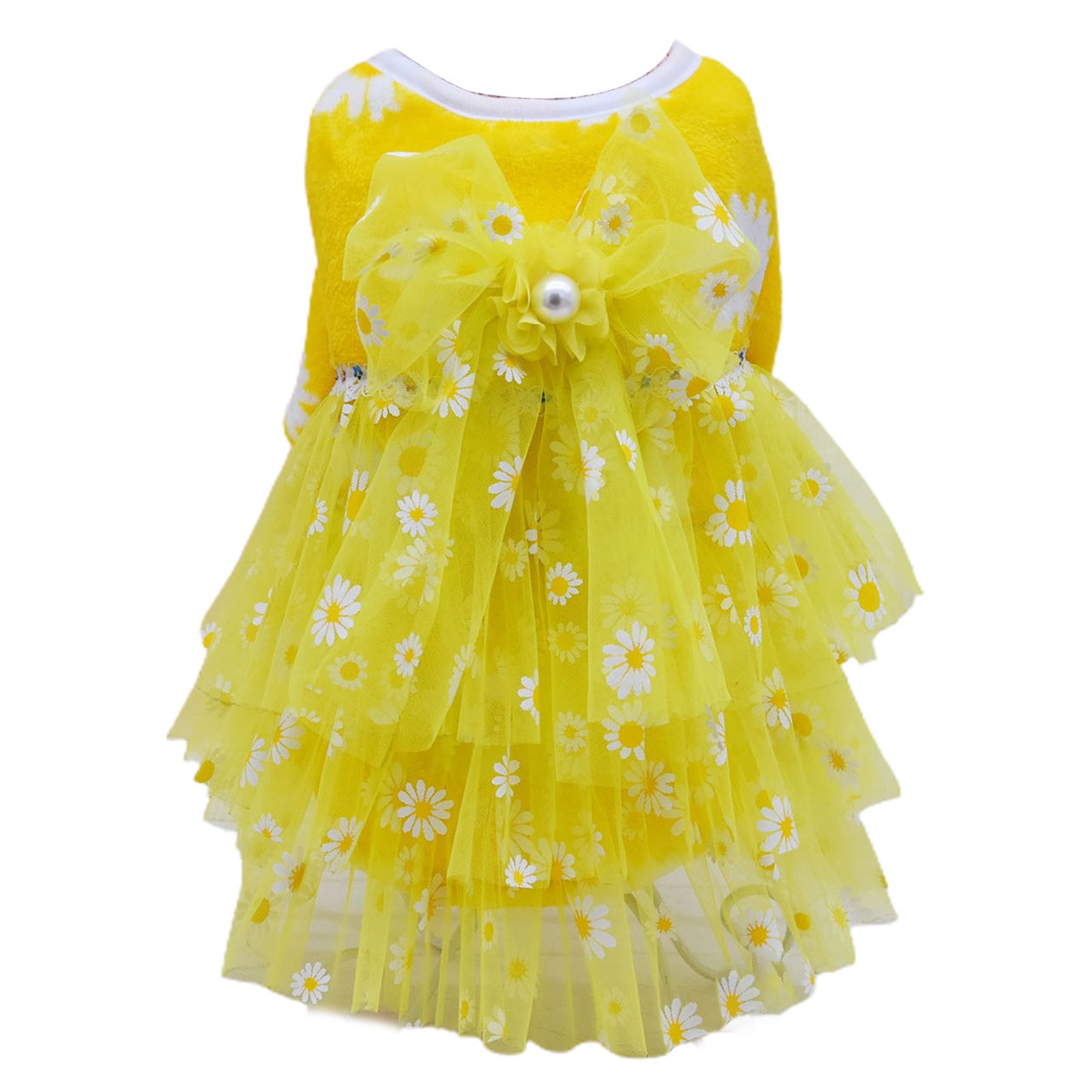 Cats Dress Flower Pattern Fashion Puppy Kitten Mesh Skirt