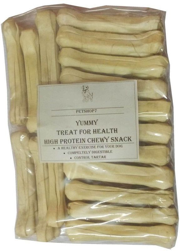 Petshop7 Treat For Health Pressed Dry Bone 4 inch for Small & Medium Size Mutton Dog Chew  (2.5 kg, Pack of 39)