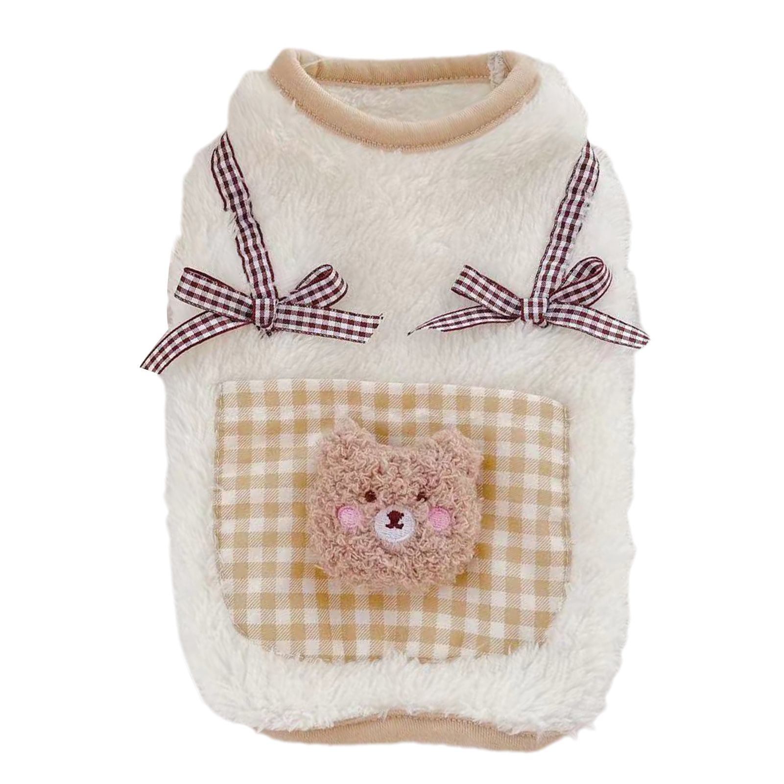 Pet Apparel Bear Print Thickened Pet Dog Cats Vest Outfit