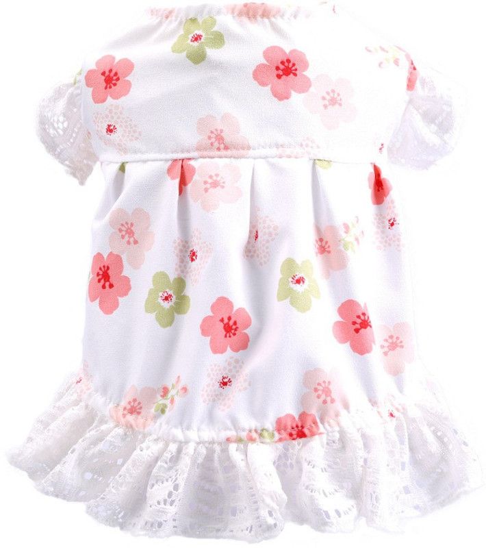 KUTKUT Frock for Dog, Cat  (White)