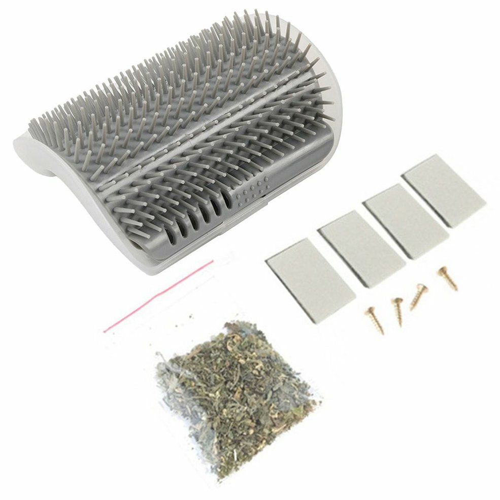 Pet Products For Cats Brush Corner Cat Massage Self Groomer Comb Brush With Catnip Cat rubs tface a tickling comb