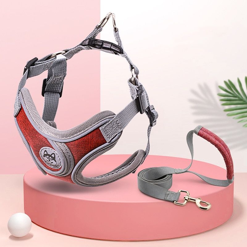 Reflective  Harness and Leash Set Breathable Nylon Pet Harness Vest For Small Large s French Bull Vest  Accessories
