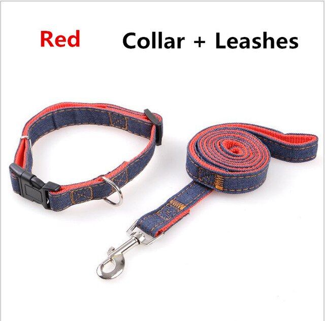 High Quality collar stereotyped rope Wear-resisting denim sewn Traction Rope Chest ss Collar Set Harnesses For Big s