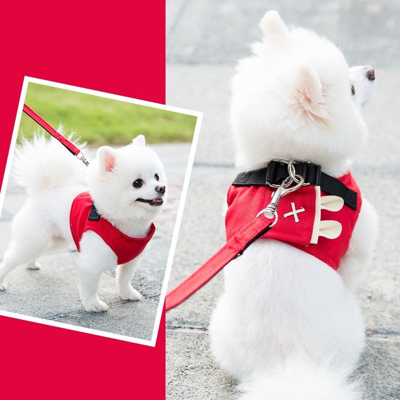 harness and leash set Woven fabric  and puppy vest harness leads to small and medium-sized s traction in pet clothes