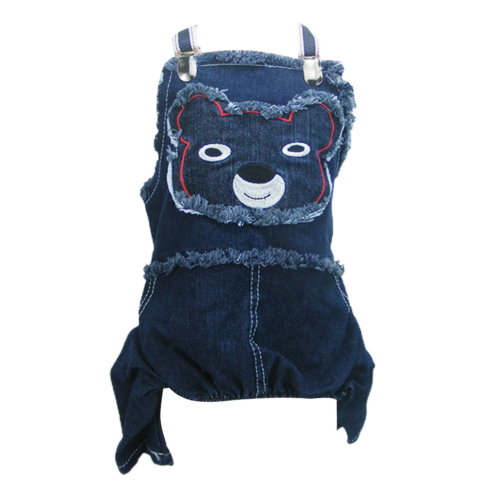 Pet Overalls Comforle Puppy Pet Dark Blue Denim Clothes