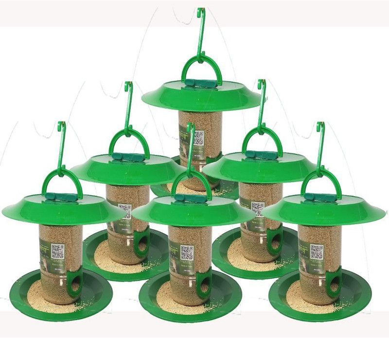 AMIJIVDAYA Small Food Feeder with Hut Window Bird Feeder Bird Feeder  (Green)