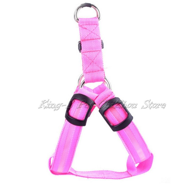 Nylon Pet Safety LED Harness  Product Flashing Light Harness LED  Harness Leash Rope Belt LED  Collar Vest Pet Supplies
