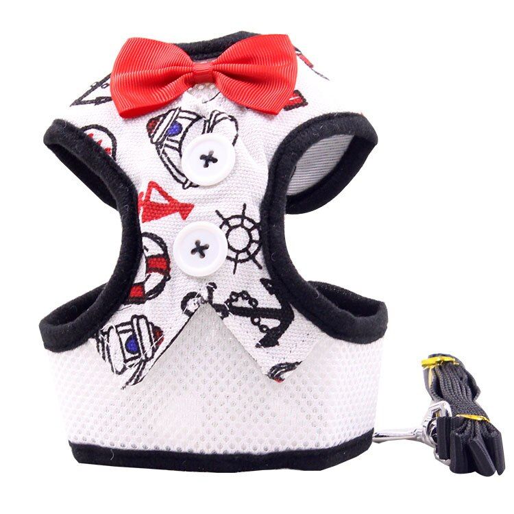 Black Plaid Printed  Harness Leash Pet Chest S Leashes Sets Cute Knot Chest Belt For Small s Walk  Accessories
