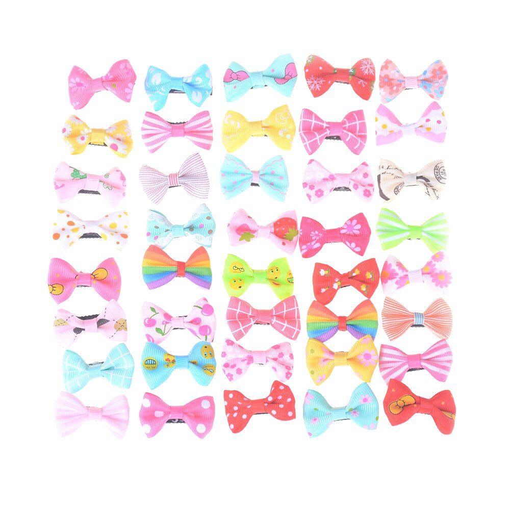 10pcs/lot  Pet Dog Ribbon Hair Clip Bows Girls Dog Hairpins Hair Accessories Colorful Barrettes Hairgrip Headwear
