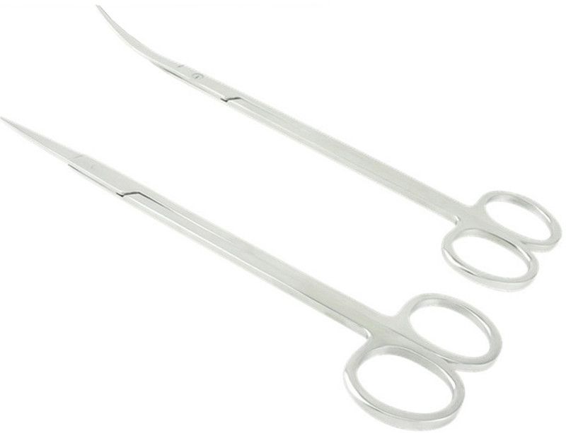 Sage Square Jumbo Size Professional Aquarium Tongs Scissor Long High Grade Stainless Steel scissor Tool for Fish Tank, Aquatic Plant Cleaning (Straight & Curve) Aquarium Tool