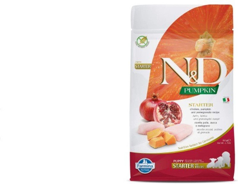 Farmina Pumpkin, Grain Free, Dry Dog Food, Starter Puppy, All Breed, , Chicken & Pomegranate Chicken 0.8 kg Dry New Born Dog Food