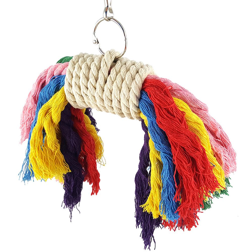 Parrot Colorful Cotton Rope Pet Bird Chew Climb Biting Hanging Toy Cage Decor