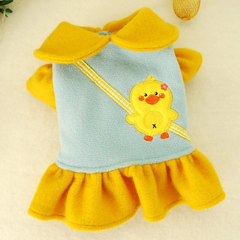 PETCIRCLE Pet Clothes Teddy Pomeranian Bichon Small Dog Autumn And Winter Cute Duckling Dress Woolen Bib