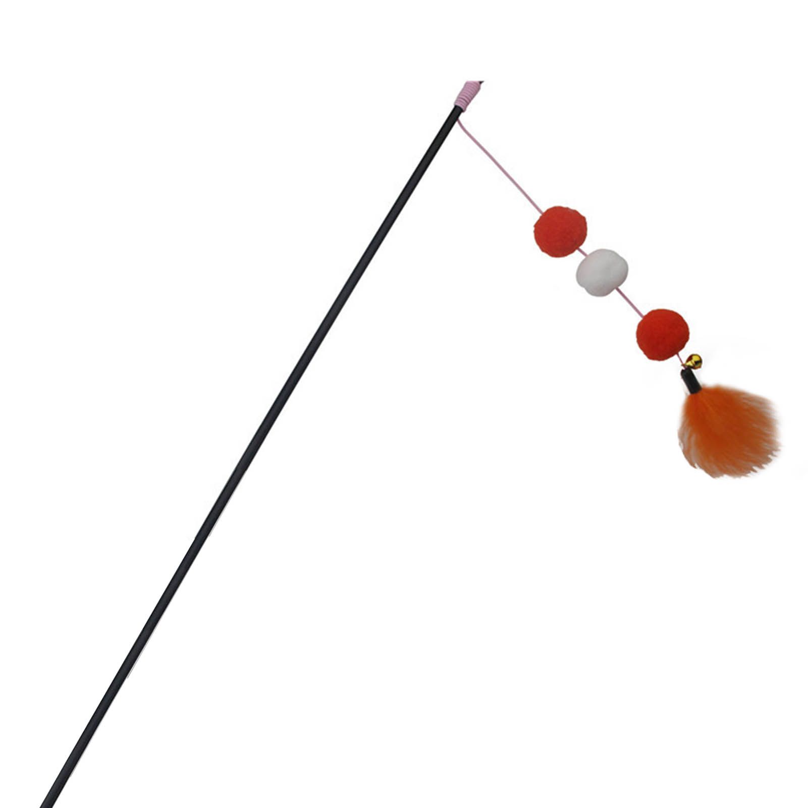 Kitten Wand Multi-color Plush Balls Kitten Fishing Rod Play Featr Toy