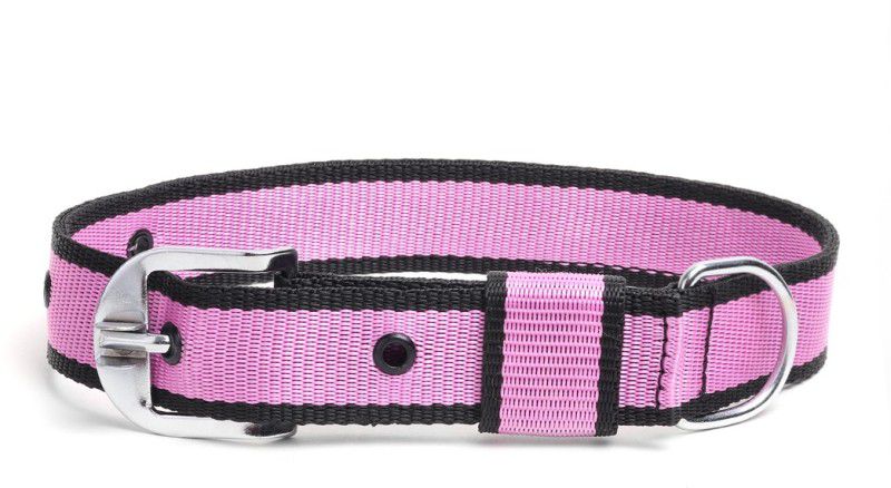 WIGGLE TWIDDLE Pink Solid Adjustable Dog Collar Dog Everyday Collar  (Small, Pink)
