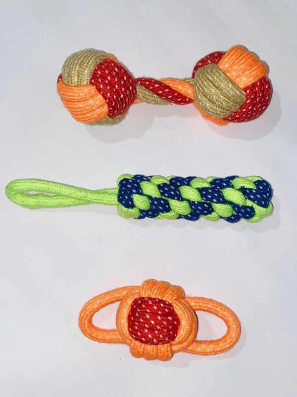 PETS CREATION high quality attractive polymix rope chew toys for dogs Cotton, Polyester Chew Toy, Bone, Ball, Fetch Toy, Tug Toy For Dog