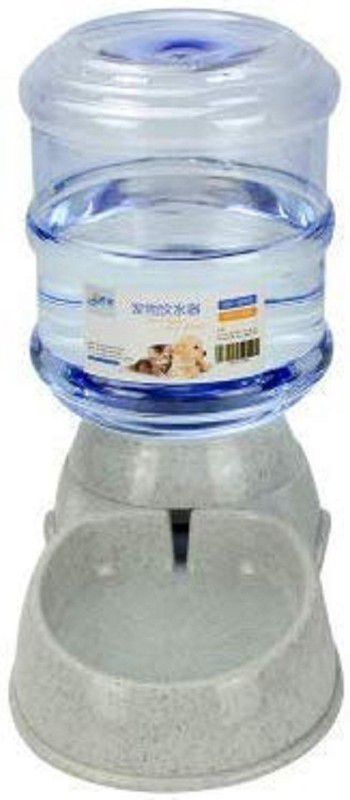 Lemish Portable Easy Pet Water Dispenser 3.8L Large Capacity Self-Dispensing Gravity Bottle Shape Plastic Pet Bowl & Bottle  (3.5 L Grey)