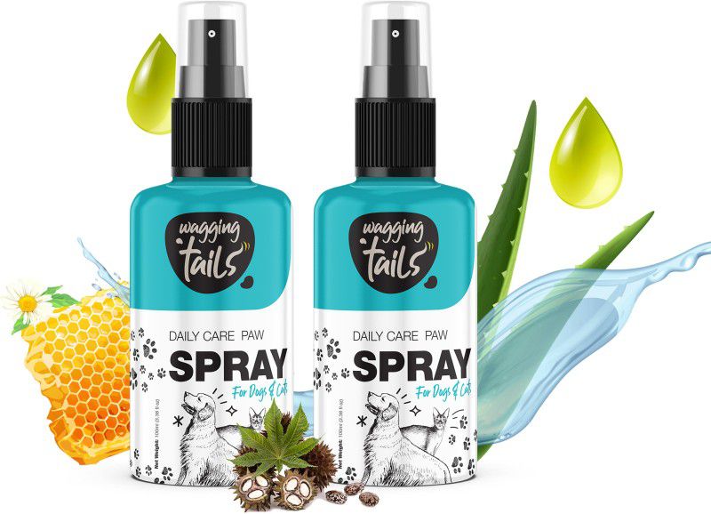 Wagging Tails Daily Care Paw Spray 100ml - Pack of 2 Pet Spa Kit