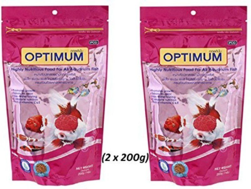 Optimum Fish Food Pack of 2 (200g x 2) 400 kg (2x200 kg) Dry New Born Fish Food