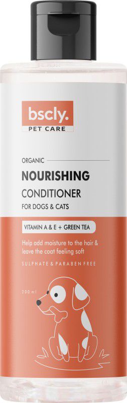 bscly Nourishing Conditioner For Dogs & Cats Conditioning, Allergy Relief, Anti-dandruff, Anti-fungal, Anti-itching, Flea and Tick Vitamin A & E + Green Tea Dog Shampoo  (200 ml)