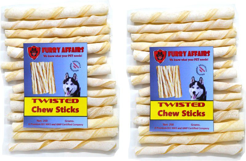 Furry Affairs Twisted Chew Sticks 250 Gm Dog Treat  (500 g, Pack of 2)