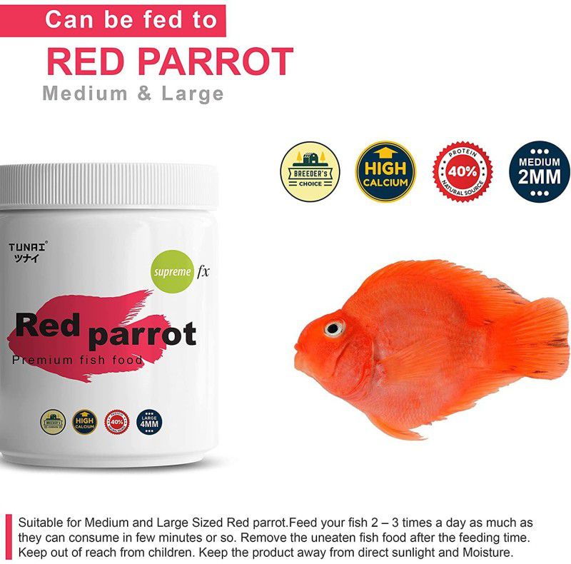 Red Parrot Premium Quality Fish Food Shrimp 0.25 kg Dry Adult, New Born, Senior, Young Fish Food