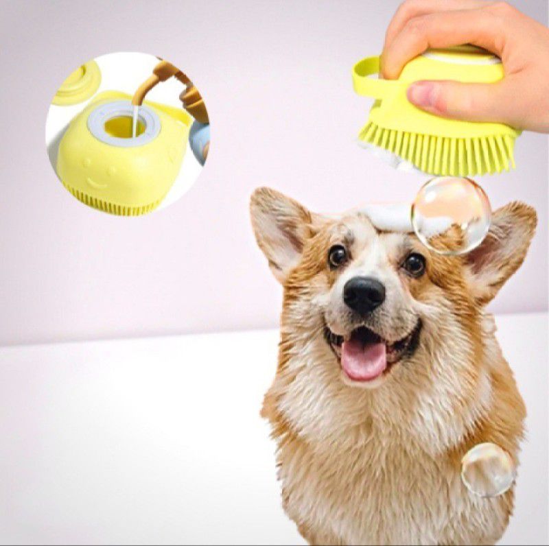 PETCART Dog Bath Brush Body Scrubber Shampoo Dispenser Soft Silicone Groomers for pet Slicker Brushes for Donkey, Monkey, Rabbit, Dog & Cat, Horse, Dog, Cow, Cat, Dog & Cat