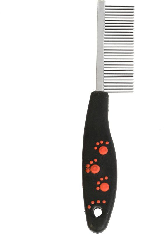 Petfun Single Sided Stainless Steel Pin Dog Brush With Soft Grip Paw Print Handle Wire-pin Brushes for Dog & Cat
