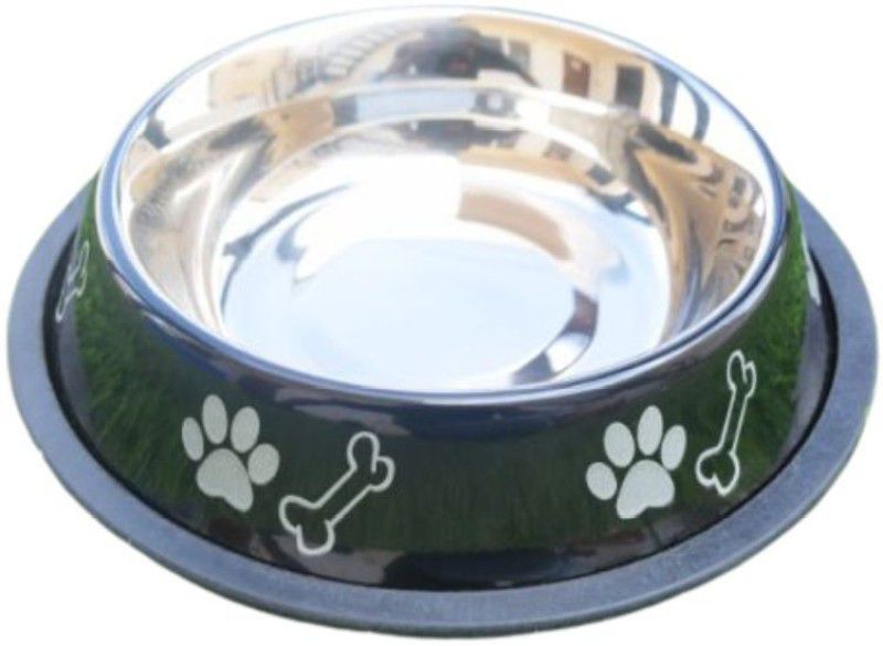 Waago Steel Pet Bowl  (470 ml Black)