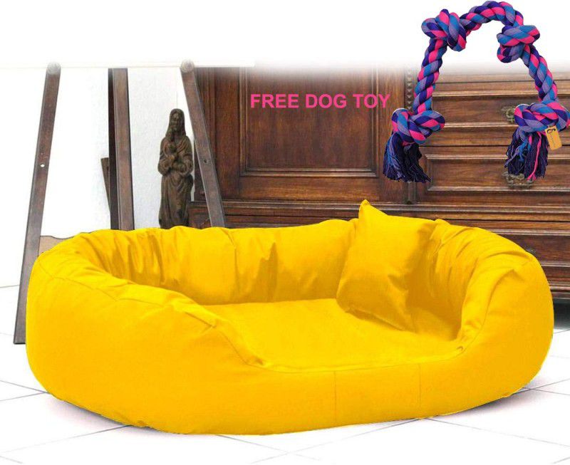 Heaven Luxurious Reversible Dual Soft Velvet Luxury Yellow Sofa PET Bed for Dog CAT Puppy Rabbit 4XL Pet Bed  (Yellow)