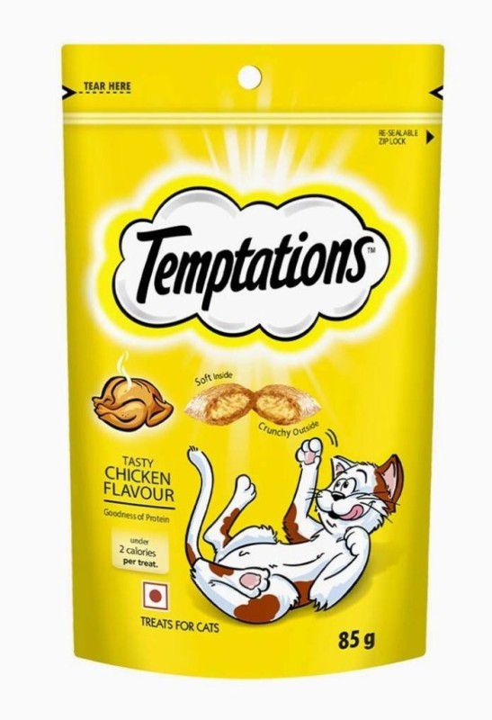 Temptations Chicken Flavour Cat Treat Chicken Cat Treat  (510 g, Pack of 6)