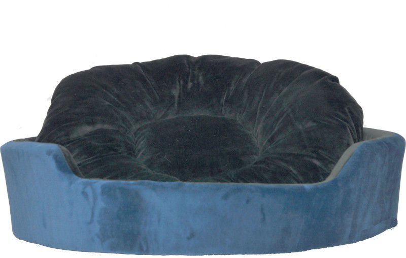 RK PRODUCTS Reversible Soft Velvet Perfect Export Quality beds For Dog and Cat XXL Pet Bed  (Blue, Black)